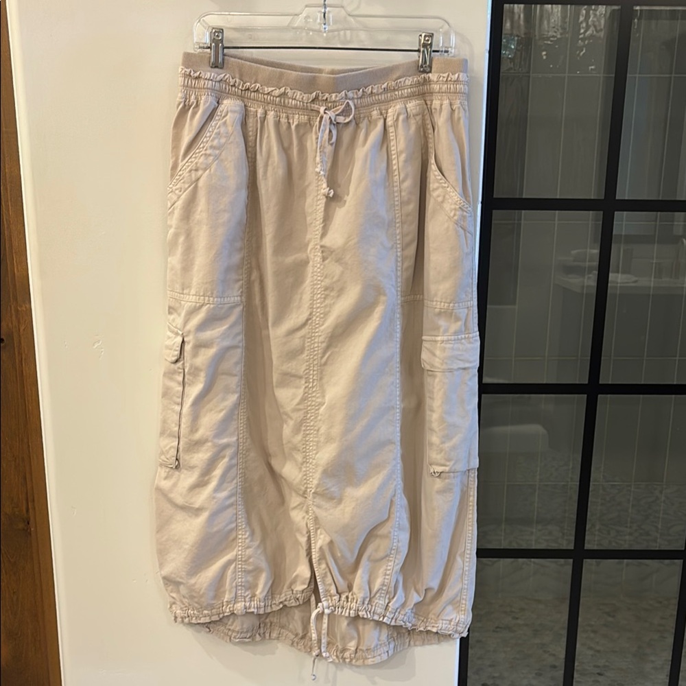 Anthro Cargo Skirt with Drawstring
